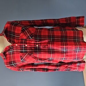 MERONA Women’s Red Plaid Flannel Shirt Medium